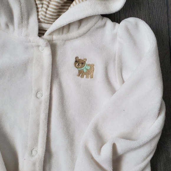 *SOLD* Bear Hooded Fleece OnePiece - Picture 2 of 3